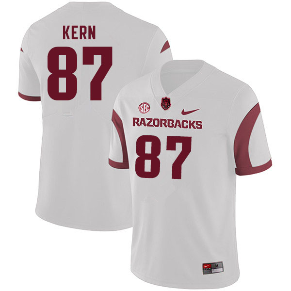 Men #87 Blake Kern Arkansas Razorbacks College Football Jerseys Sale-White